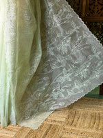 Pastal green organza silk saree- PBR43
