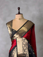 Red and Black banarasi silksaree -LZ9B
