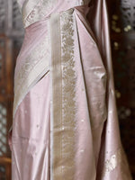 Lavender pure zatin Banarasi silk saree - RAZ2B