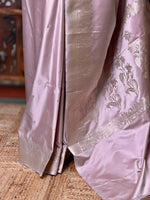 Lavender pure zatin Banarasi silk saree - RAZ2B