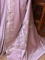 Lavender pure zatin Banarasi silk saree - RAZ2B