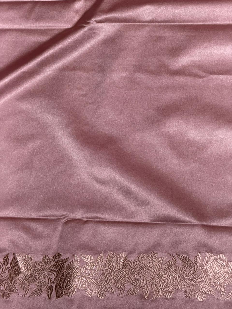 Lavender pure zatin Banarasi silk saree - RAZ2B
