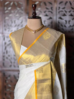 sandal and gold Kerala saree- ONAM26D