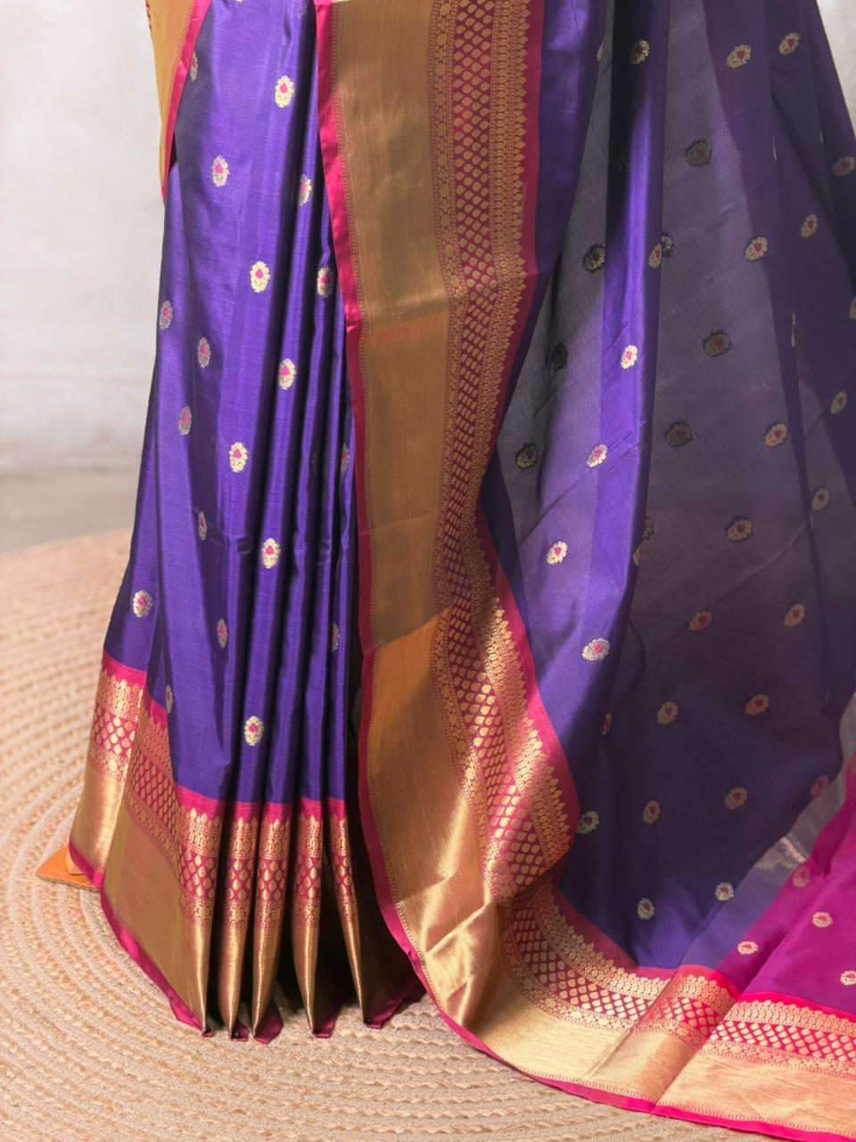 Violet and magenta banarasi silksaree -PFAZ1