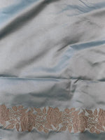 Pastal Blue pure zatin Banarasi silk saree - RAZ2C