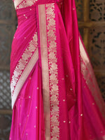 Rani Pink pure zatin Banarasi silk saree - RAZ2D