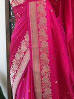 Rani Pink pure zatin Banarasi silk saree - RAZ2D
