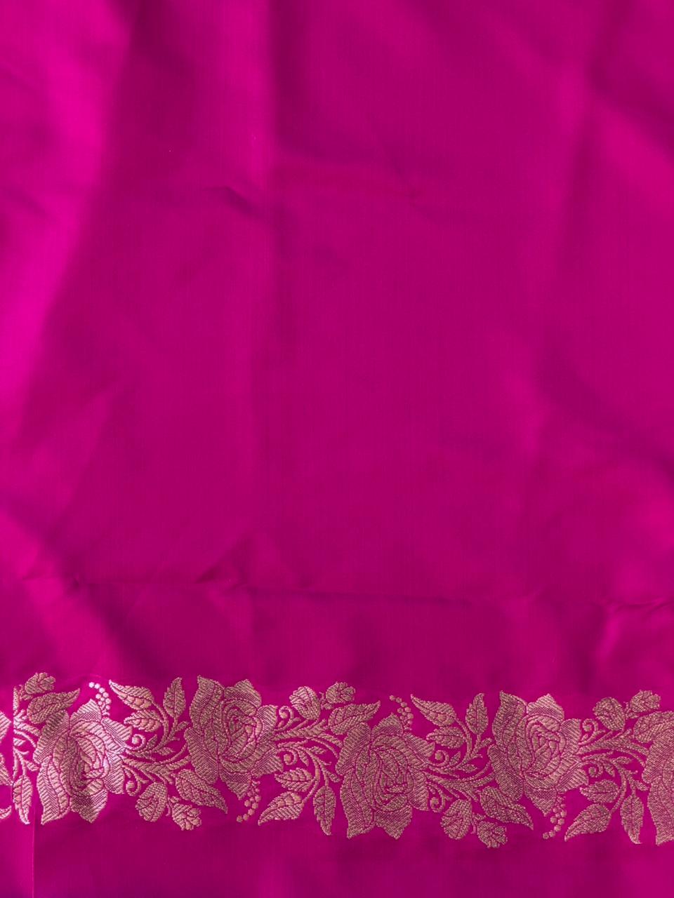 Rani Pink pure zatin Banarasi silk saree - RAZ2D