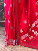 Red pure zatin Banarasi silk saree - RAZ1
