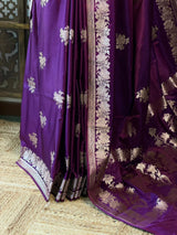 Violet pure zatin Banarasi silk saree - RAZ1A