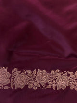 Deep maroon pure zatin Banarasi silk saree - RAZ1C