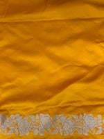 Yellow pure zatin Banarasi silk saree - RAZ1D