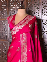 Rani pink pure zatin Banarasi silk saree - RAZ1E