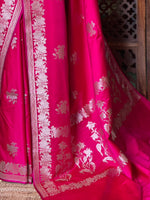 Rani pink pure zatin Banarasi silk saree - RAZ1E