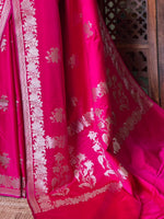 Rani pink pure zatin Banarasi silk saree - RAZ1E