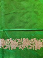 Dark Green pure zatin Banarasi silk saree - RAZ1F