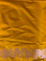 Yellow pure zatin Banarasi silk saree - RAZ1G