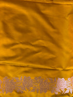 Yellow pure zatin Banarasi silk saree - RAZ1G