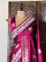 Purple pure zatin Banarasi silk saree - RAZ1H