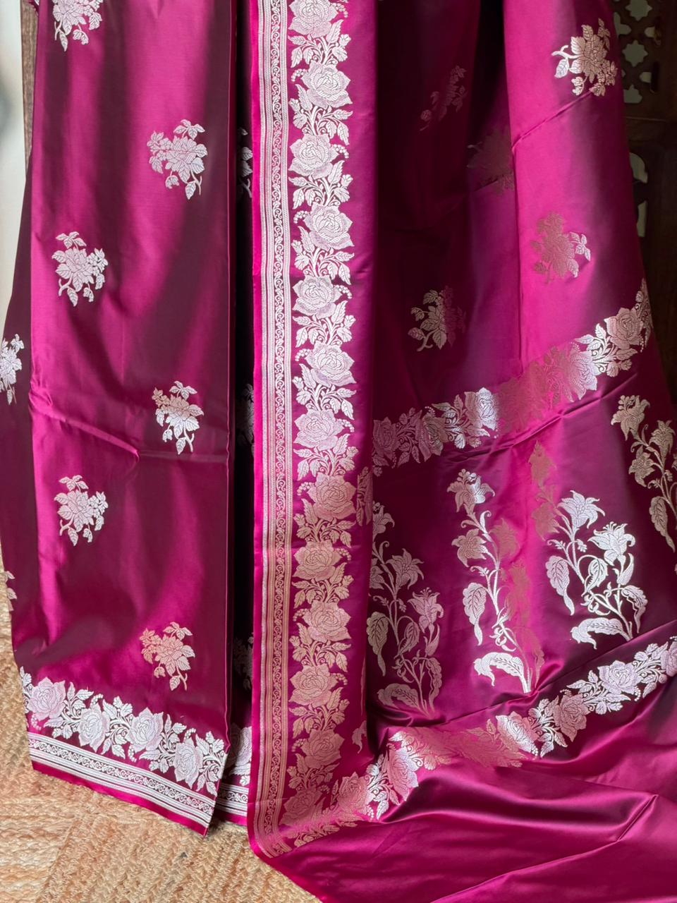 Purple pure zatin Banarasi silk saree - RAZ1H