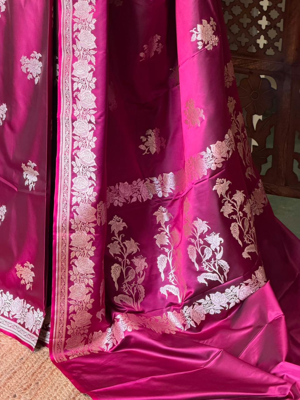 Purple pure zatin Banarasi silk saree - RAZ1H