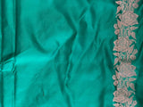 Peacock blue zatin Banarasi silk saree - RAZ1I