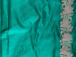 Peacock blue zatin Banarasi silk saree - RAZ1I