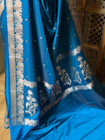 Blue pure zatin Banarasi silk saree - RAZ2F
