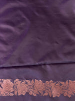 Navy blue pure zatin Banarasi silk saree - RAZ2G