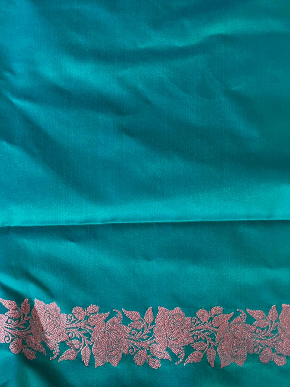 Peacock Green pure zatin Banarasi silk saree - RAZ2H