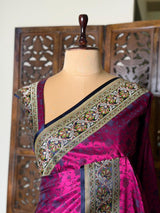 Magenta pure Tanchui banarasi saree: PBR56A
