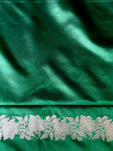 Dark green pure zatin Banarasi silk saree - RAZ2K