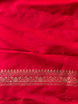 Red Katan Banarasi silk saree - RAZ3