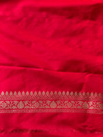 Red Katan Banarasi silk saree - RAZ3