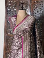 Deep Purple Katan Banarasi silk saree - RAZ3A