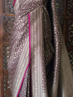 Deep Purple Katan Banarasi silk saree - RAZ3A