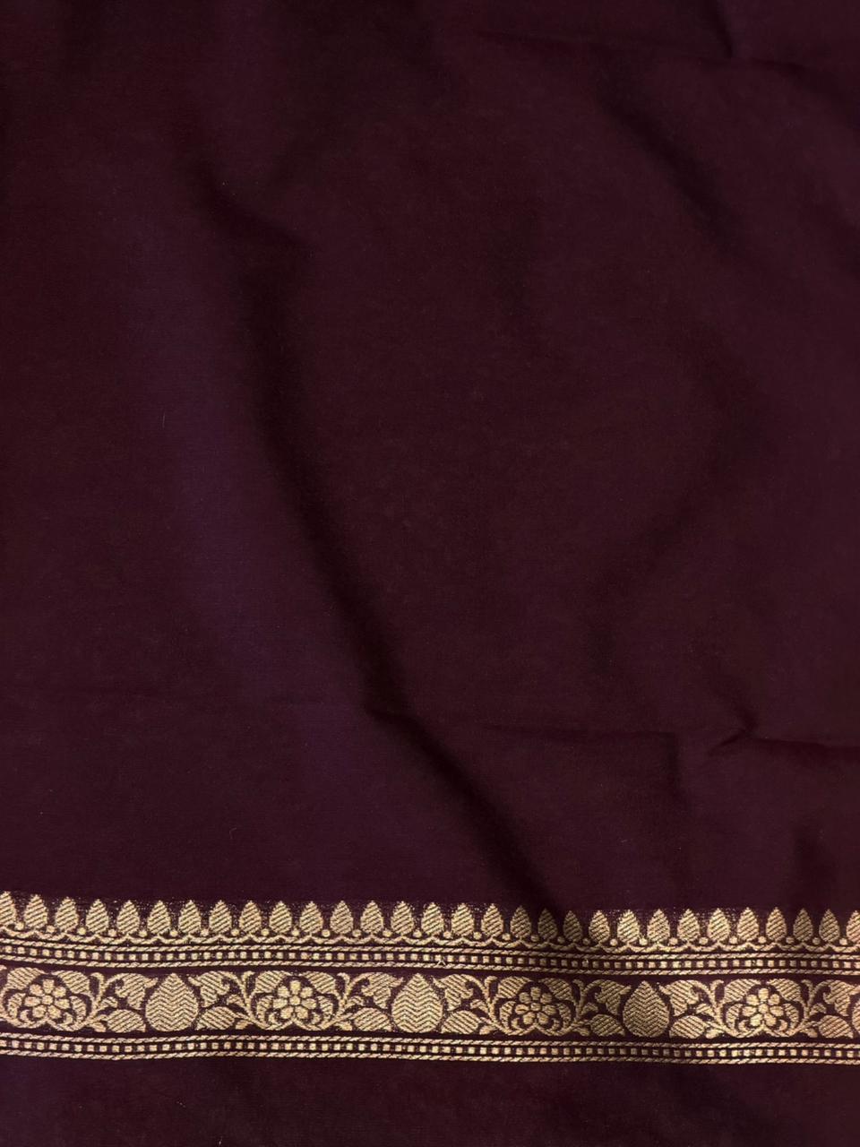 Deep Purple Katan Banarasi silk saree - RAZ3A