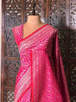Rani pink Katan Banarasi silk saree - RAZ3B