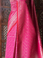 Rani pink Katan Banarasi silk saree - RAZ3B
