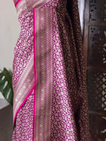 Wine shade Katan Banarasi silk saree - RAZ3E
