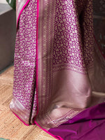 Wine shade Katan Banarasi silk saree - RAZ3E