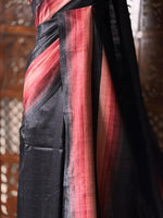 Black tusser silk saree- PBR44B