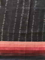 Black tusser silk saree- PBR44B
