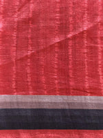 Brick red tusser silk saree- PBR44D