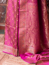 Magenta pure Jamwar Tanchui banarasi saree: PBR56D2
