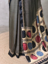 Black crepe silk saree- PBR46