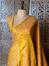 yellow pure Jamwar Tanchui banarasi saree: PBR56E5