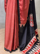 Maroon crepe silk saree- PBR46A