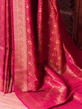 Deep Magenta pure Jamwar Tanchui banarasi saree: PBR56D1