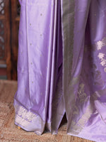Lavender pure zatin Banarasi silk saree - RAZ2M